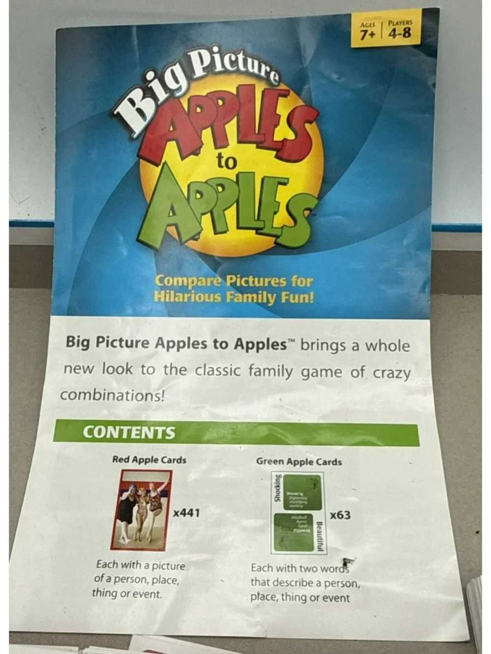 Apples to Apples Big Picture Family Board Game Mattel